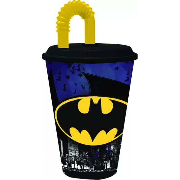 Batman szívószálas pohár, műanyag 430 ml 